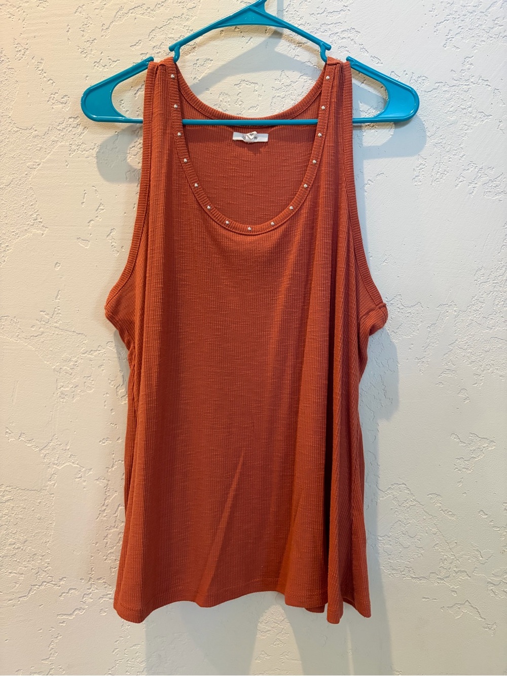 Maurices Rust Orange Tank with Stud Trim